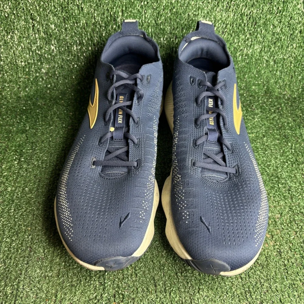 Brooks Glycerin Flex DNA Tuned Cushion Road Running Shoes Blue Gold Mens Size 14
